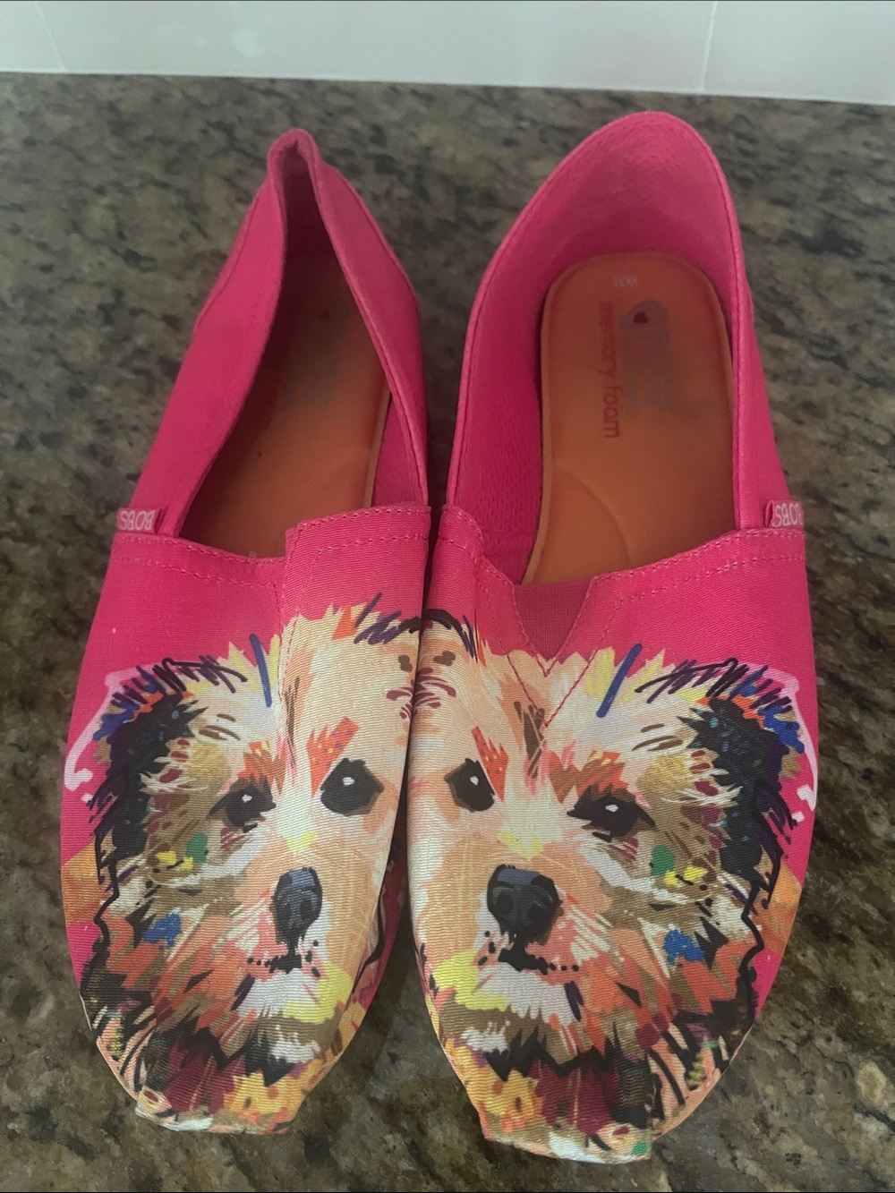 Bobs for Dogs Sketchers bright pink slipon shoes 11